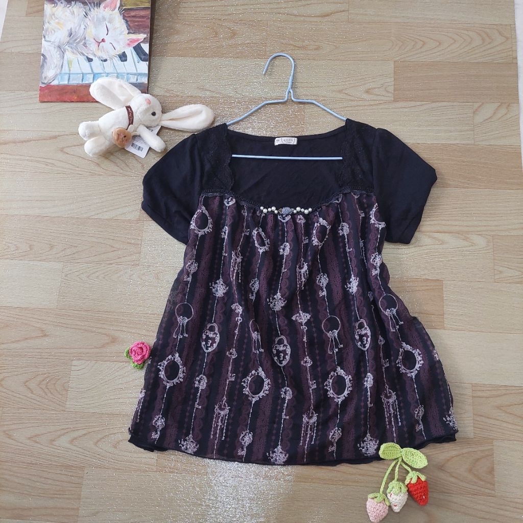 Blouse Axes Femme Key Pattern kawaii