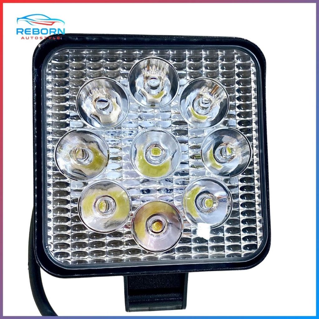 BT-5906 Lampu Sorot LED 9 LED Segi PVC Kecil AR-842 Lampu Tembak Lampu Tambahan Mobil - Motor LED