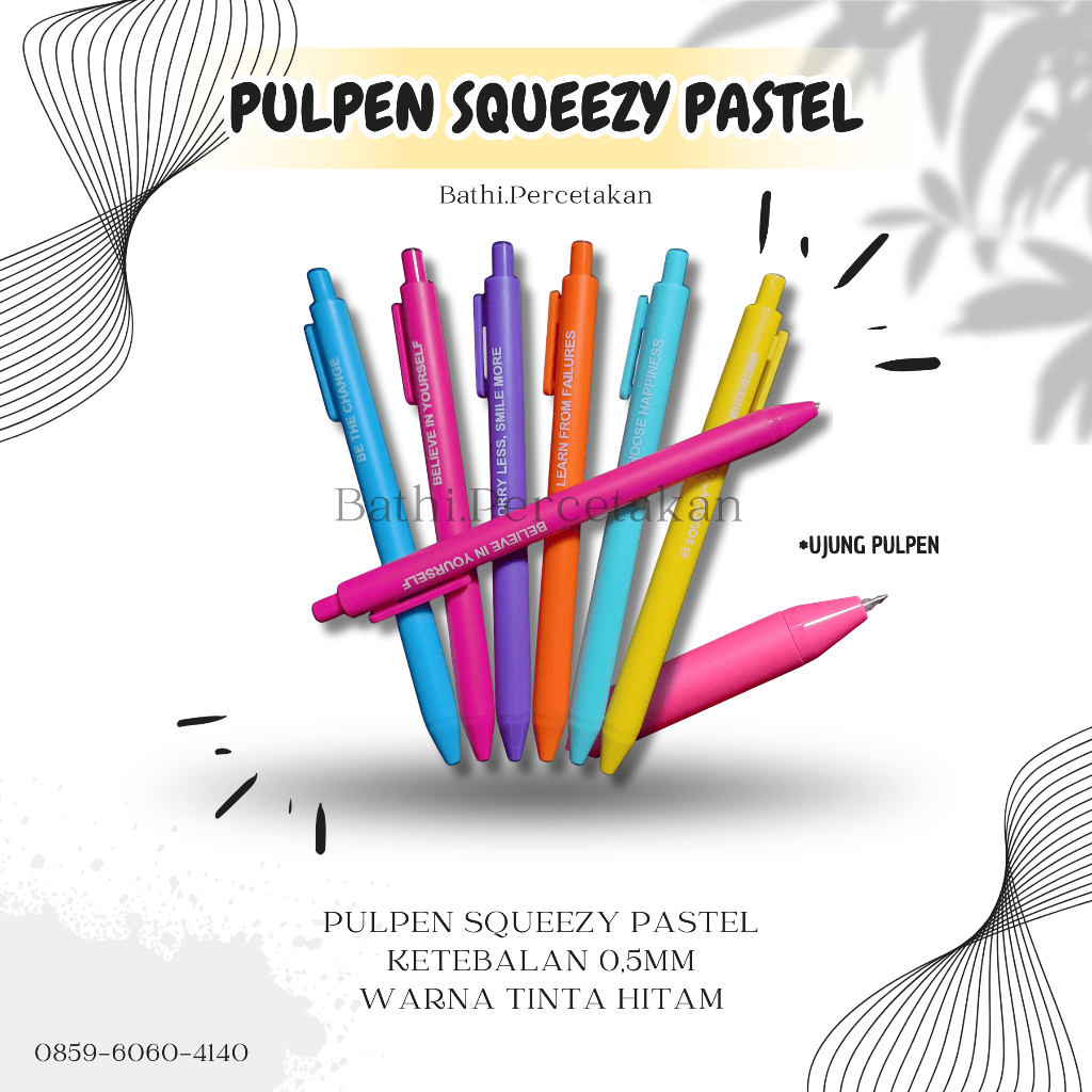 

(BACA CAPTION) PULPEN SQUEEZY 0.5 MM - PULPEN SQUEEZY CETEKAN - PULPEN SQUEEZY PASTEL - PULPEN WARNA PASTEL - PULPEN LUCU - PENA GEL - PULPEN KATA KATA BIJAK - PULPEN KETEBALAN 0.5MM