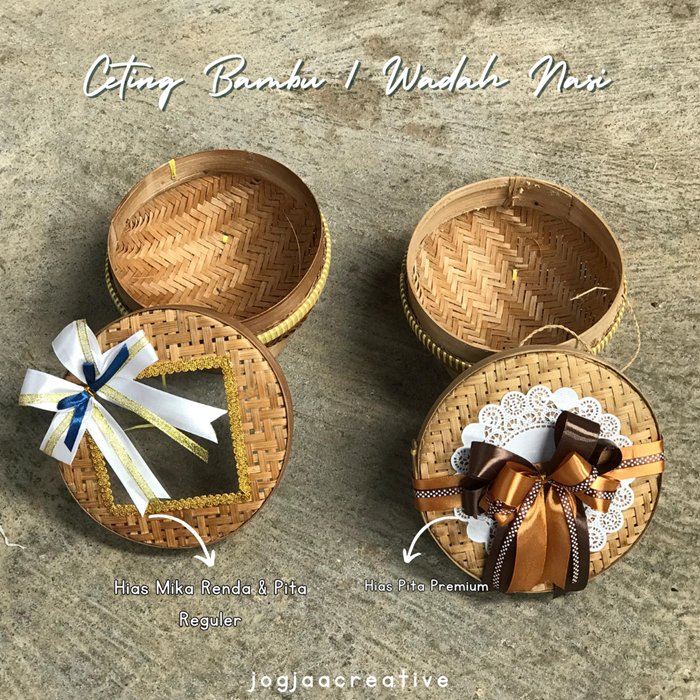CETING BAMBU WADAH NASI TRADISIONAL TEMPAT NASI NUANSA JAWA Hias Pita Mika