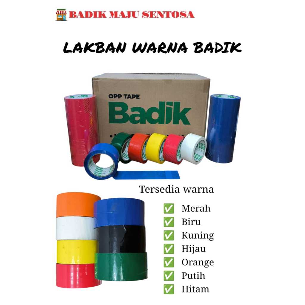 [Pcs] LAKBAN WARNA BADIK/LAKBAN 80 YARD READY MAKASSAR