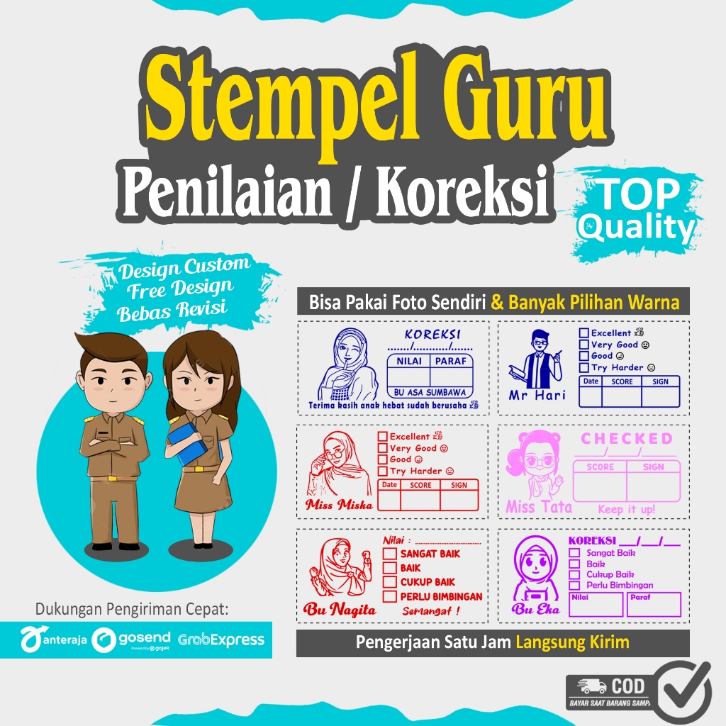 

Stempel Nilai Guru / Penilaian / Koreksi / Checked / Reward