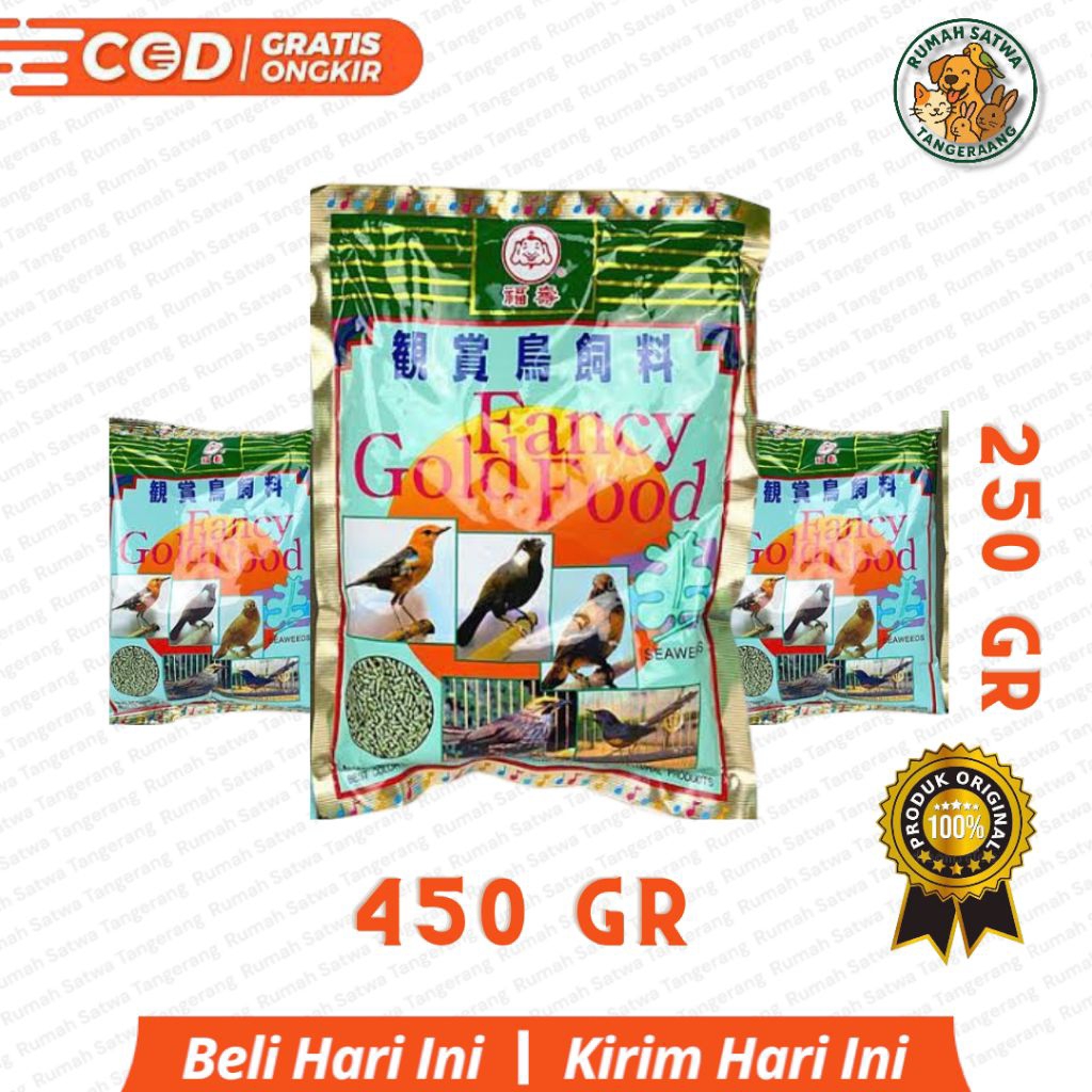 Makanan Voer Pur Burung Fancy Gold Food 250 gr & 450 gr
