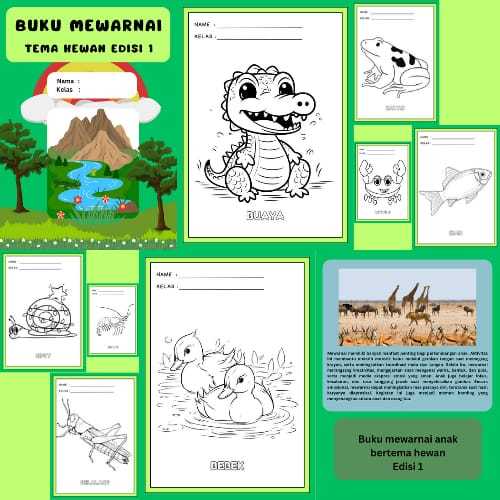 

BUKU MEWARNAIANAK-ANAK SIAP PRINT (TEMPLATE)