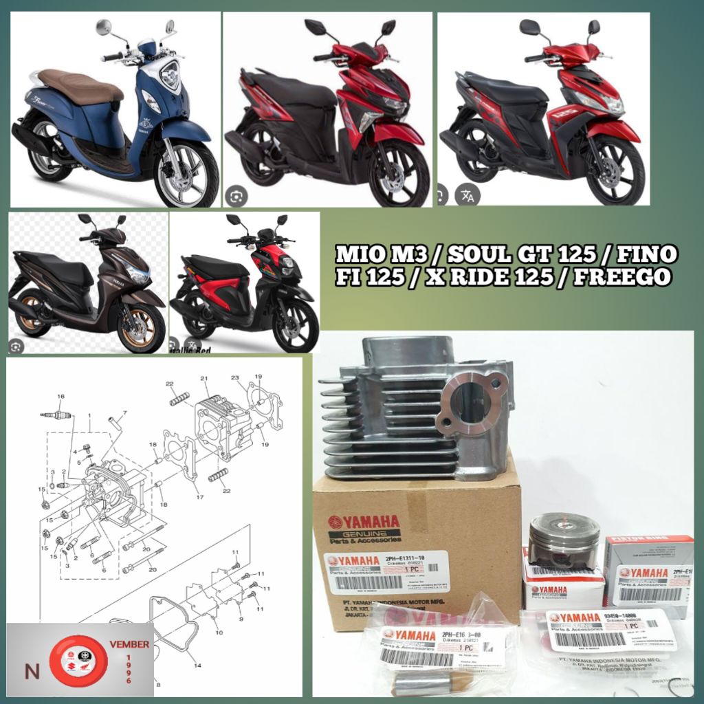 CYLINDER BLOK SEHER MIO M3 FREEGO 2PH ASLI