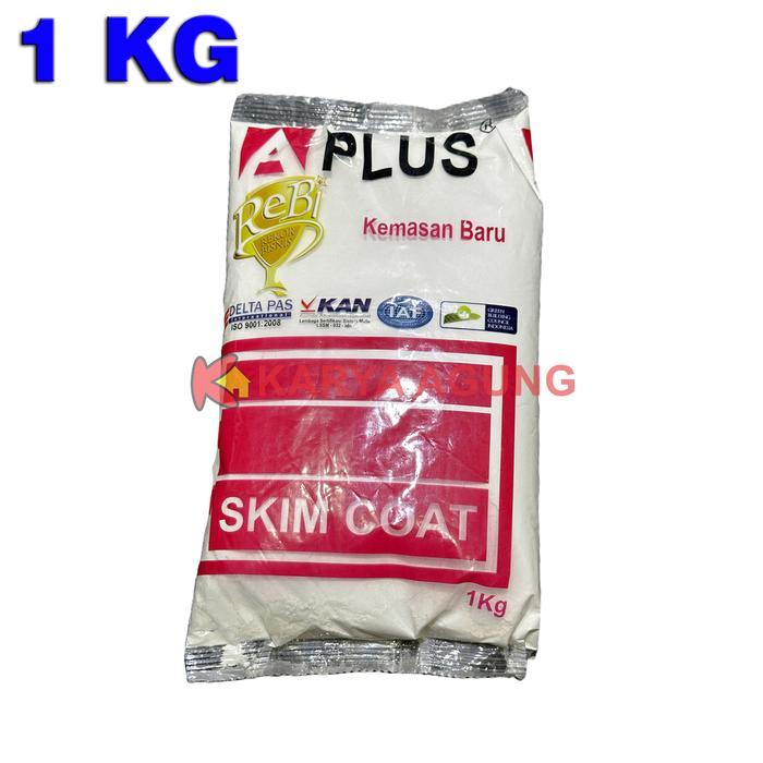 APLUS Skimcoat Merah 1 KG / Kompon Skim Coat Plamir Acian Dinding Interior 1KG Putih / A Plus Compou