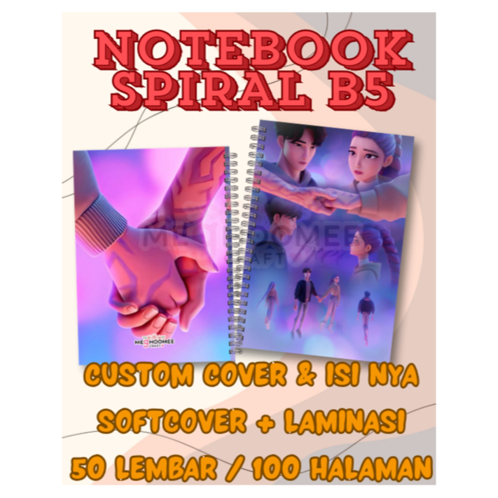 

CUSTOM NOTEBOOK B5 SPIRAL 50LBR/100HAL BUKU CATATAN