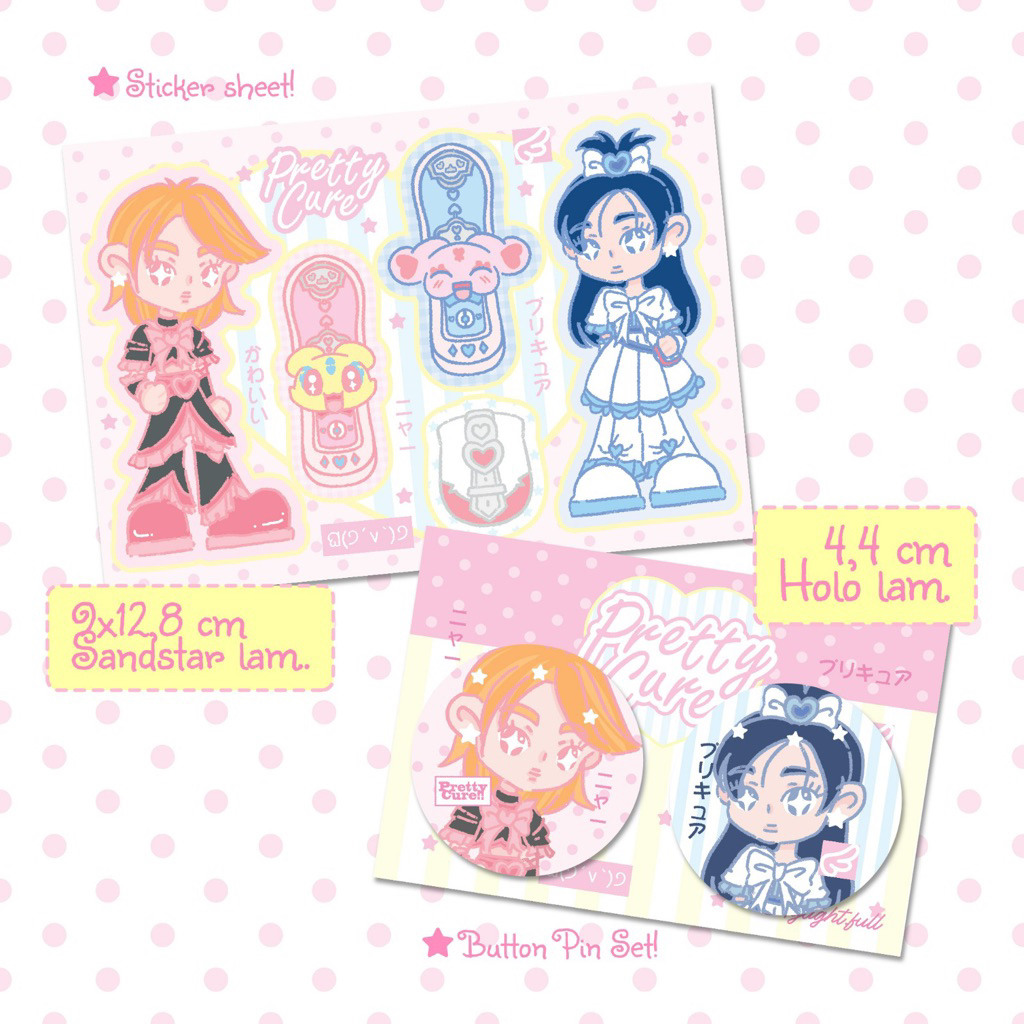 

Pretty Cure!! | sticker & button pin set
