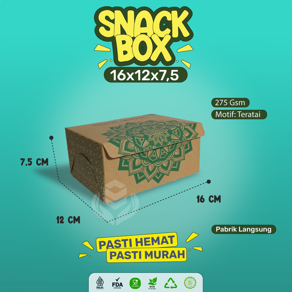 Box Roti Snack Box 16x12 Dus Snack Motif Teratai (B2K19-16X12X7.5)