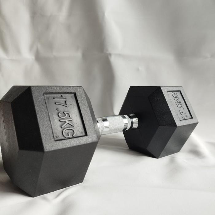 Dumbell Rubber Hexagonal ROX17,5 KG Dumbel Barbel
