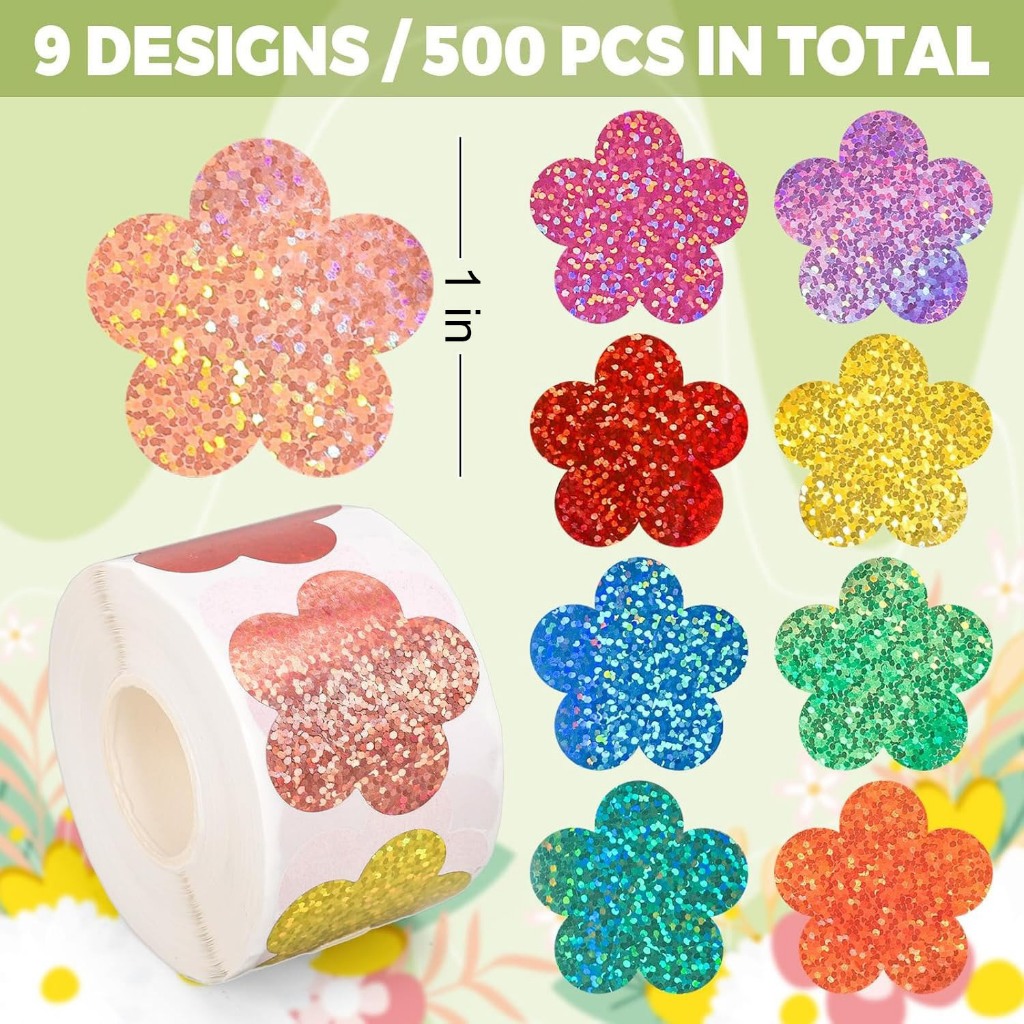 

Stiker Label Kartun Glitter Laser Dekoratf Hiasan Diary Jurnal Scrapbook Album Kado (±500 pcs/ Roll)