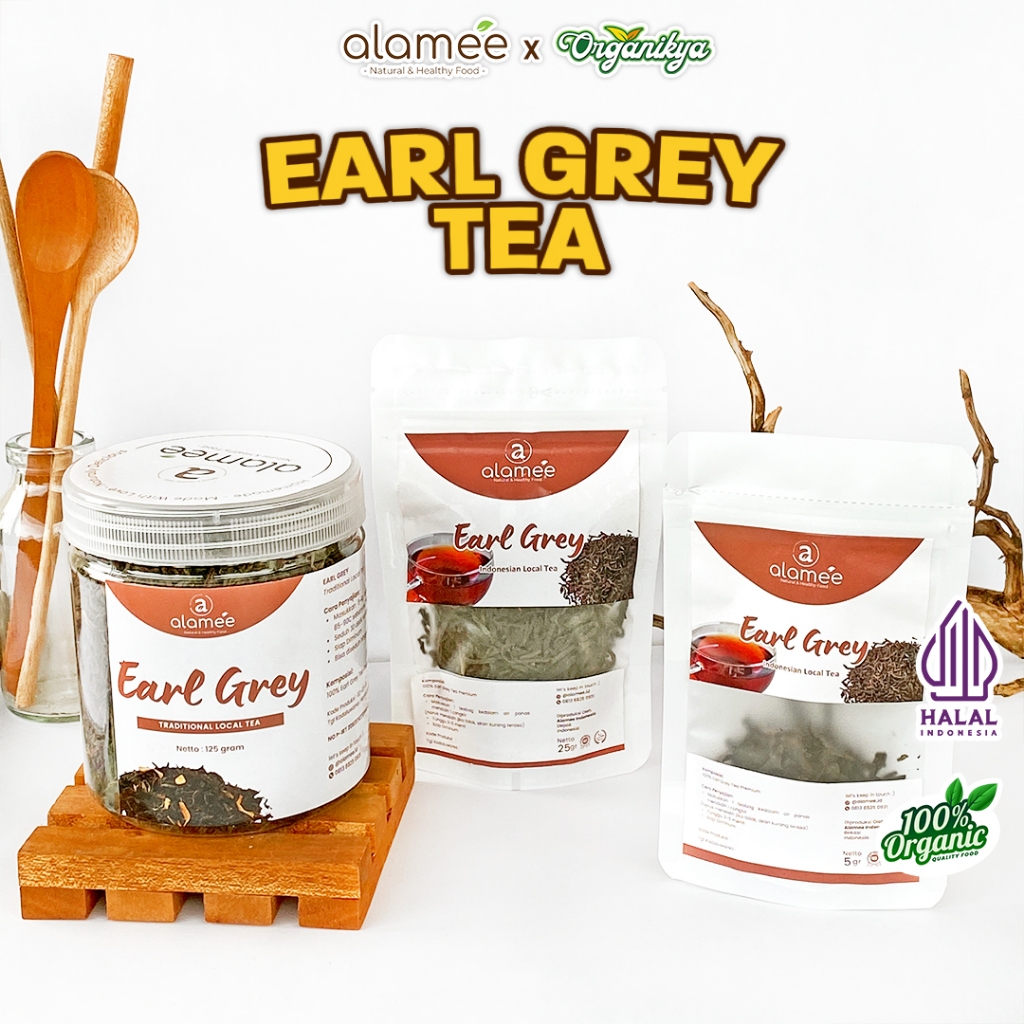 

ALAMEE Teh Bunga Earl Grey Black Tea Alami Organik Dried Leaf organikya