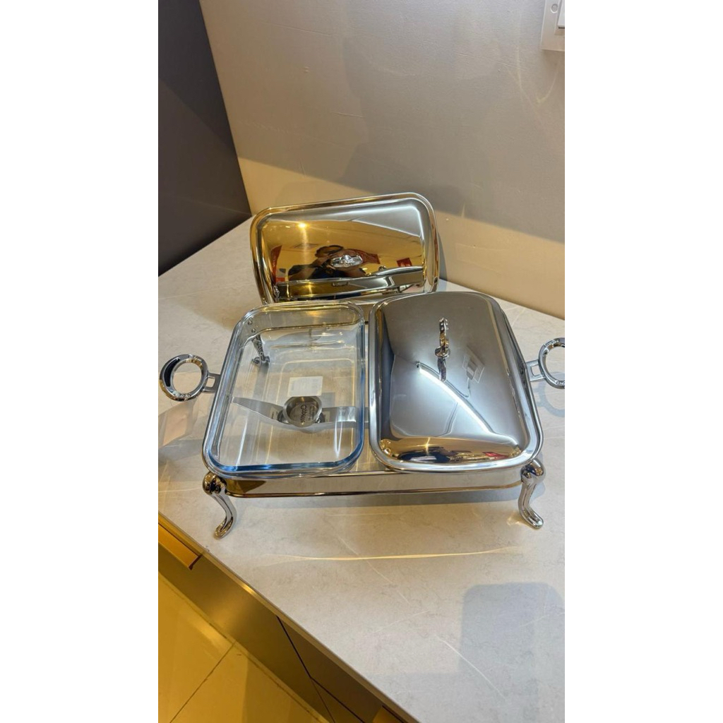 Informa - Food Warmer Glass Double Rec Chinese 1.8L