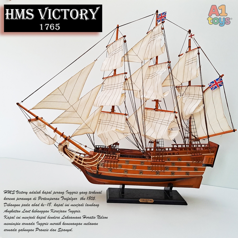 Kapal perang Inggris HMS Victory kapal tempur kayu Miniatur kapal perang kayu Pajangan kapal perang 