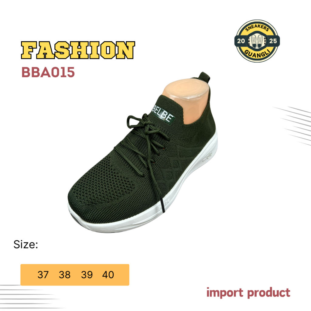 Sepatu Slip On Wanita Rajut BBA105| Belbe Sneakers Nyaman & Ringan | Sneakers Slip On Wanita Belbe |