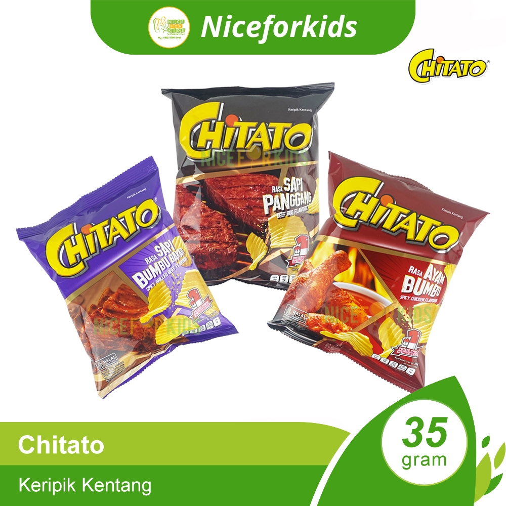 

Chitato 35gr / Chitato Lite 35gr / Chiki Balls 55gr / Chiki Twist 75gr / Cemilan Ringan Gurih / Keripik Kentang Gurih