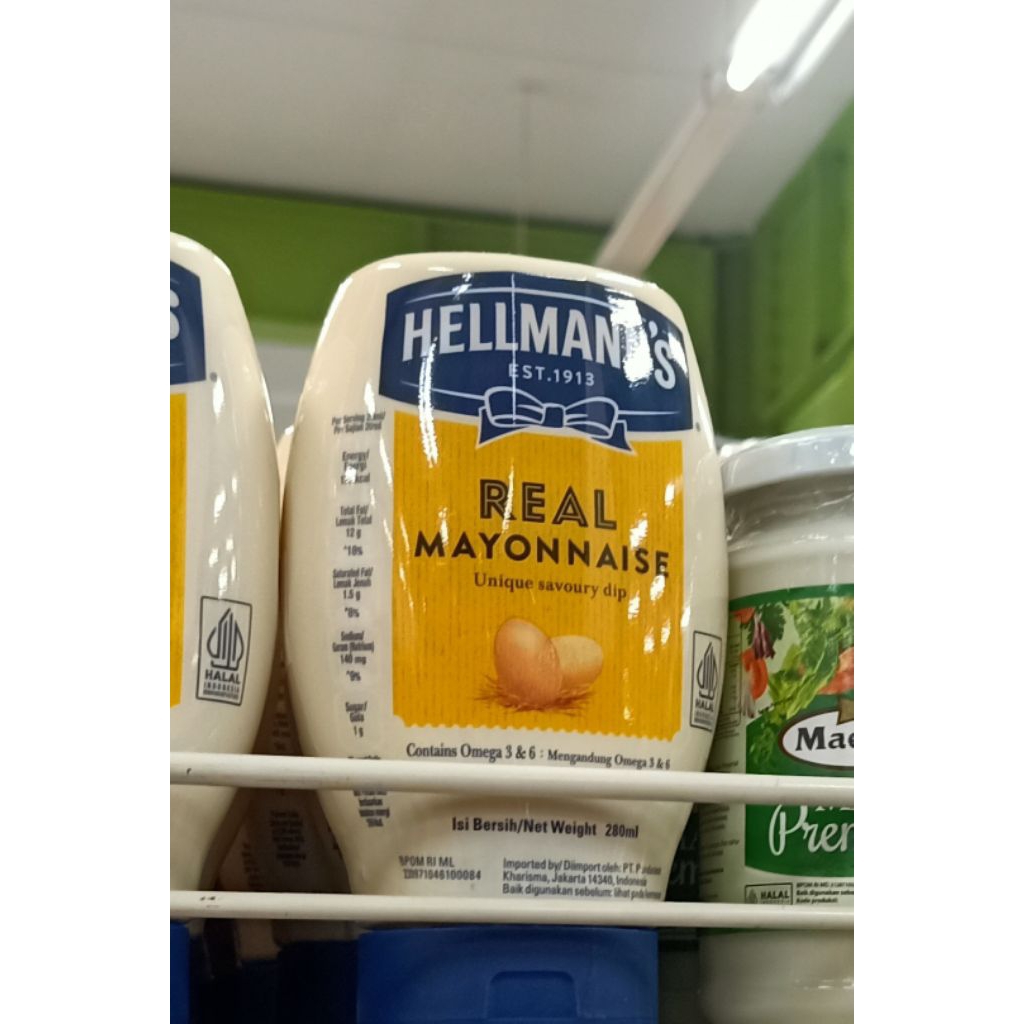 

Mayonais Hellmanns Real Mayonnaise Botol 280 mL