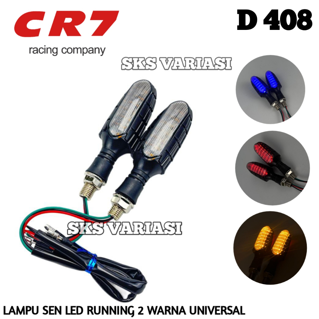 Lampu Sein Senja LED 2 Warna Running Model Granate D408 Motor Universal Vixion Klx Tiger Cb Rxk CRF