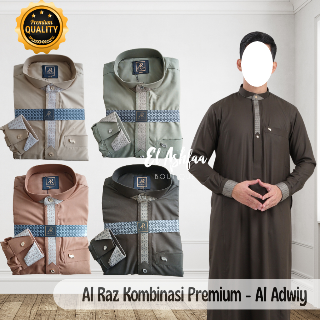 Jubah Saudi | Gamis Pria | Al Raz Kombinasi Premium Al Adwiy - El Ashfaa Boutique