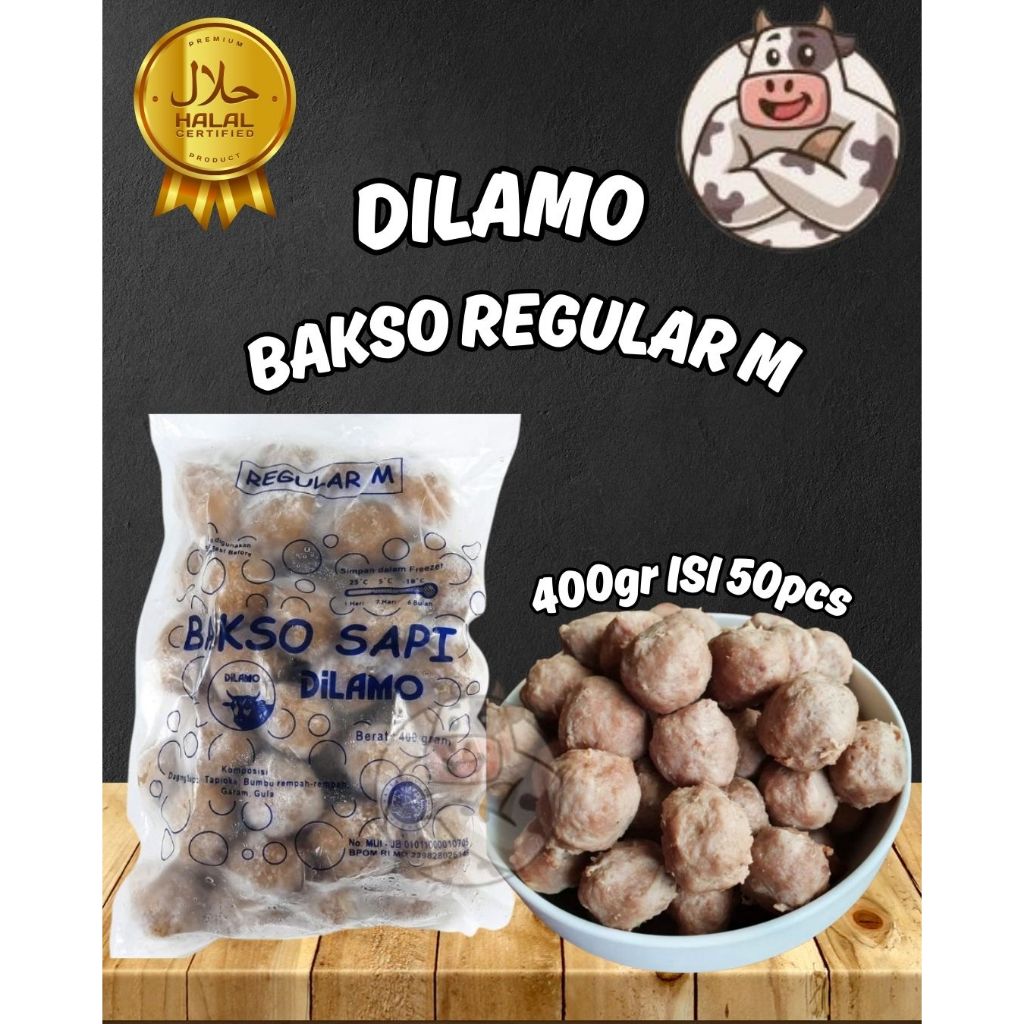 

DILAMO BAKSO REGULAR M/ REG M / BAKSO SAPI/ BASO 400GR ISI 50PCS
