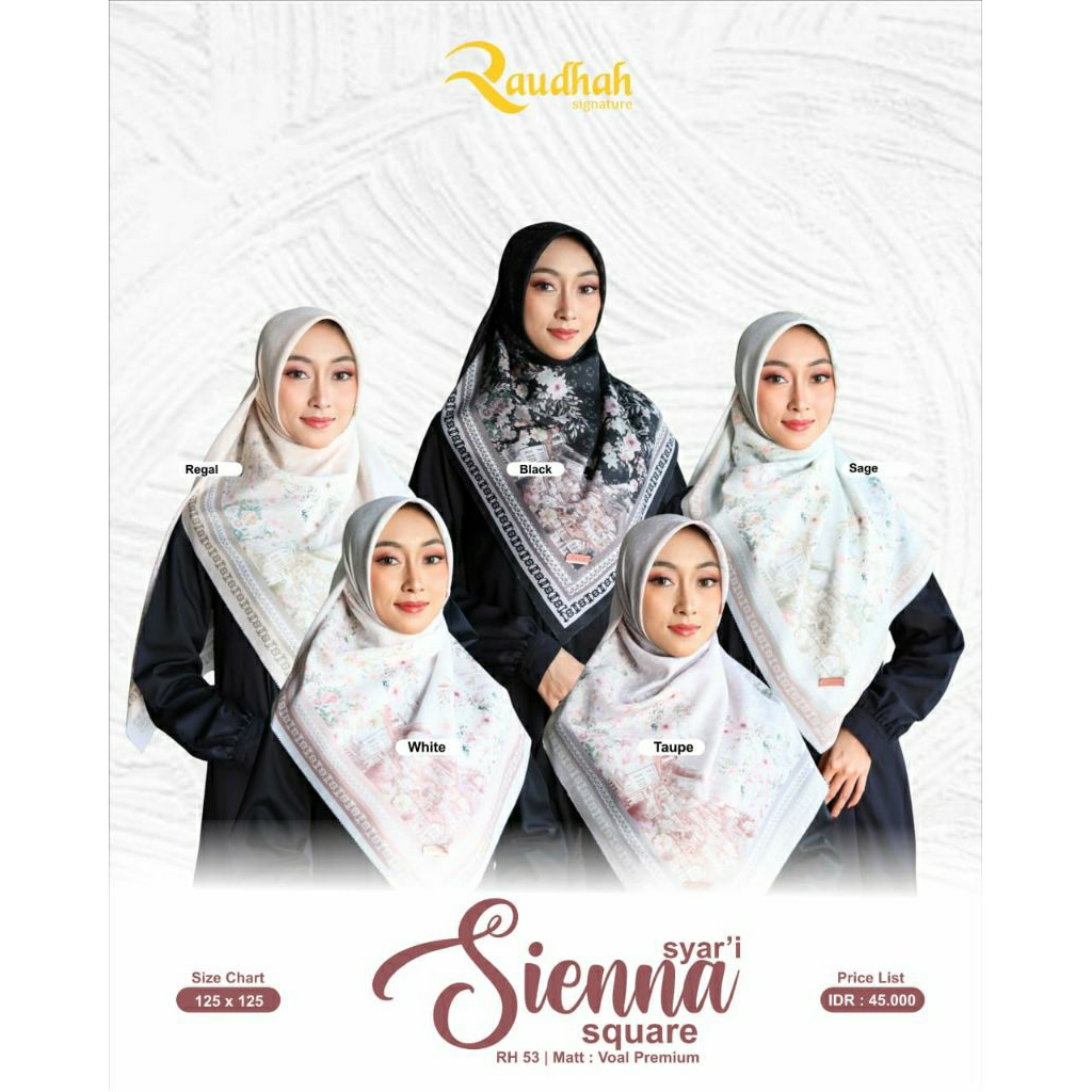 SEGIEMPAT MOTIF VOAL SYARI SIENNA SQUARE ORI BY RAUDHAH