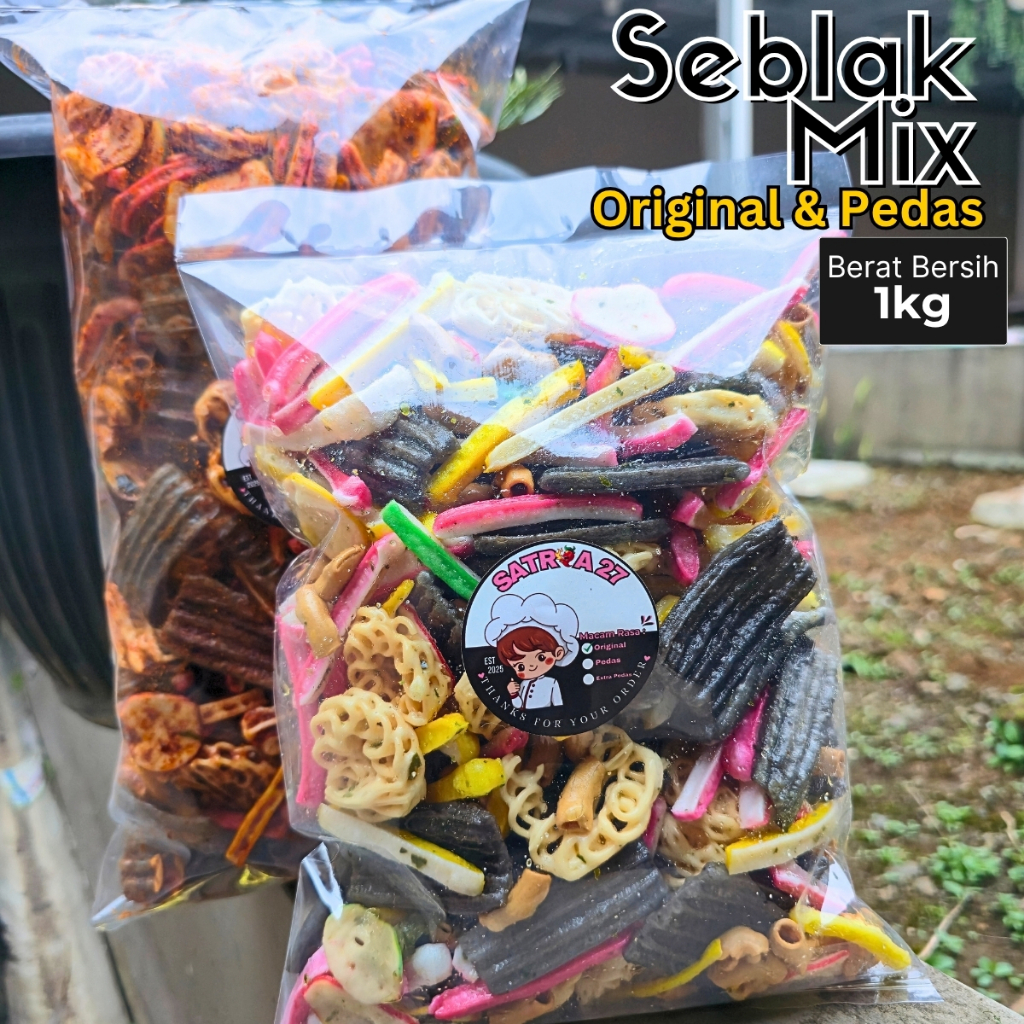 

kerupuk seblak campur/ Aneka seblak mix pedas kemasan isi 1kg