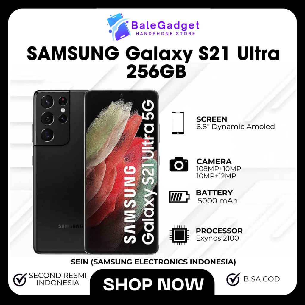 Samsung Galaxy S21 Ultra 256GB Second Resmi SEIN