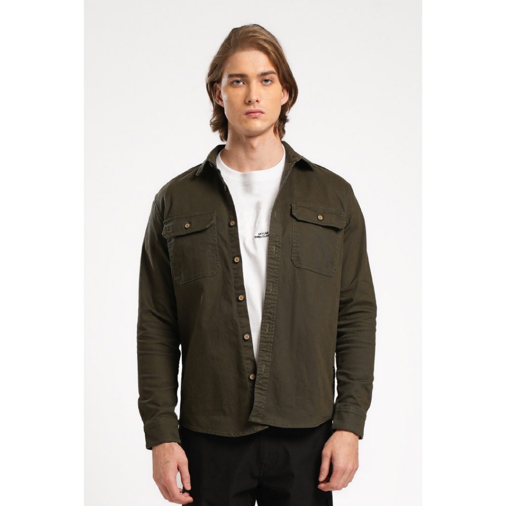 Emba Classic - Japujo Jaket Pria Casual Regular Fit Warna Dark Green