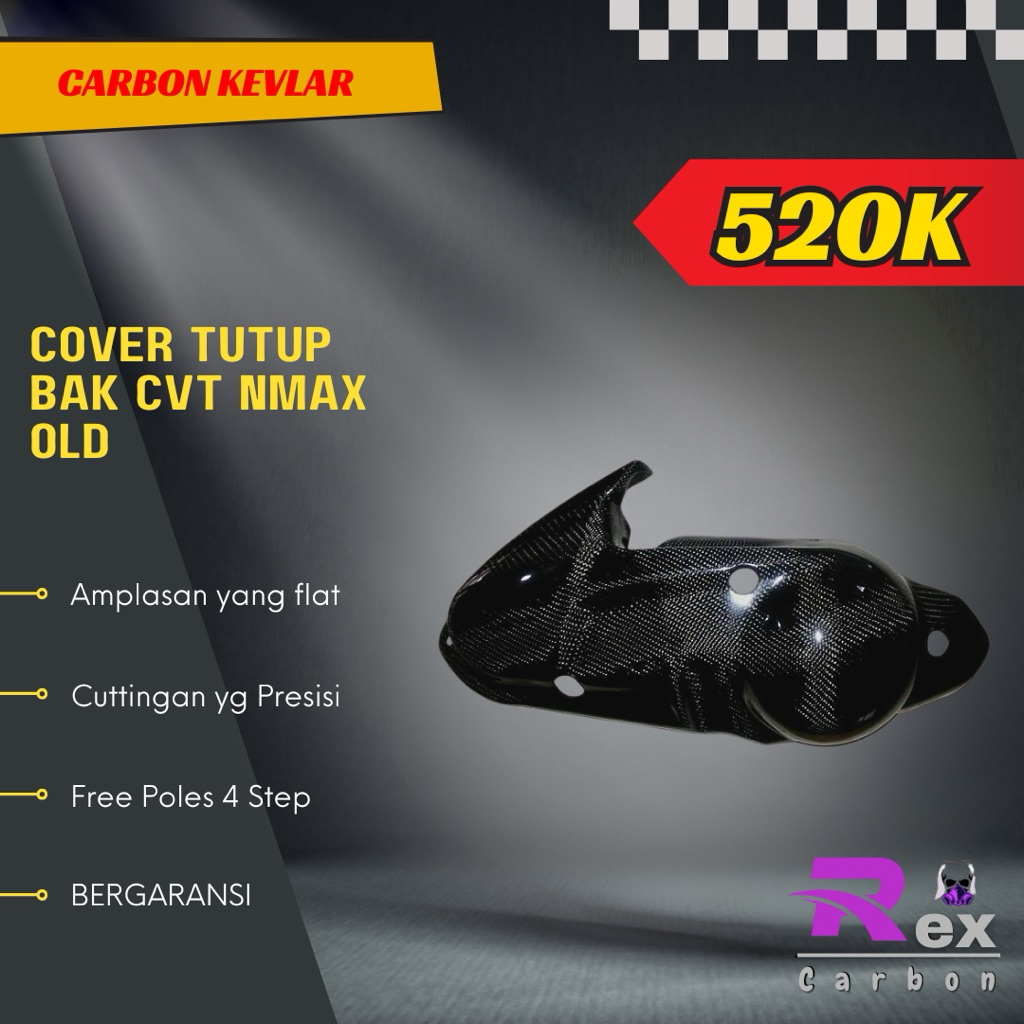 Cover Tutup Bak CVT Nmax Old Carbon Kevlar