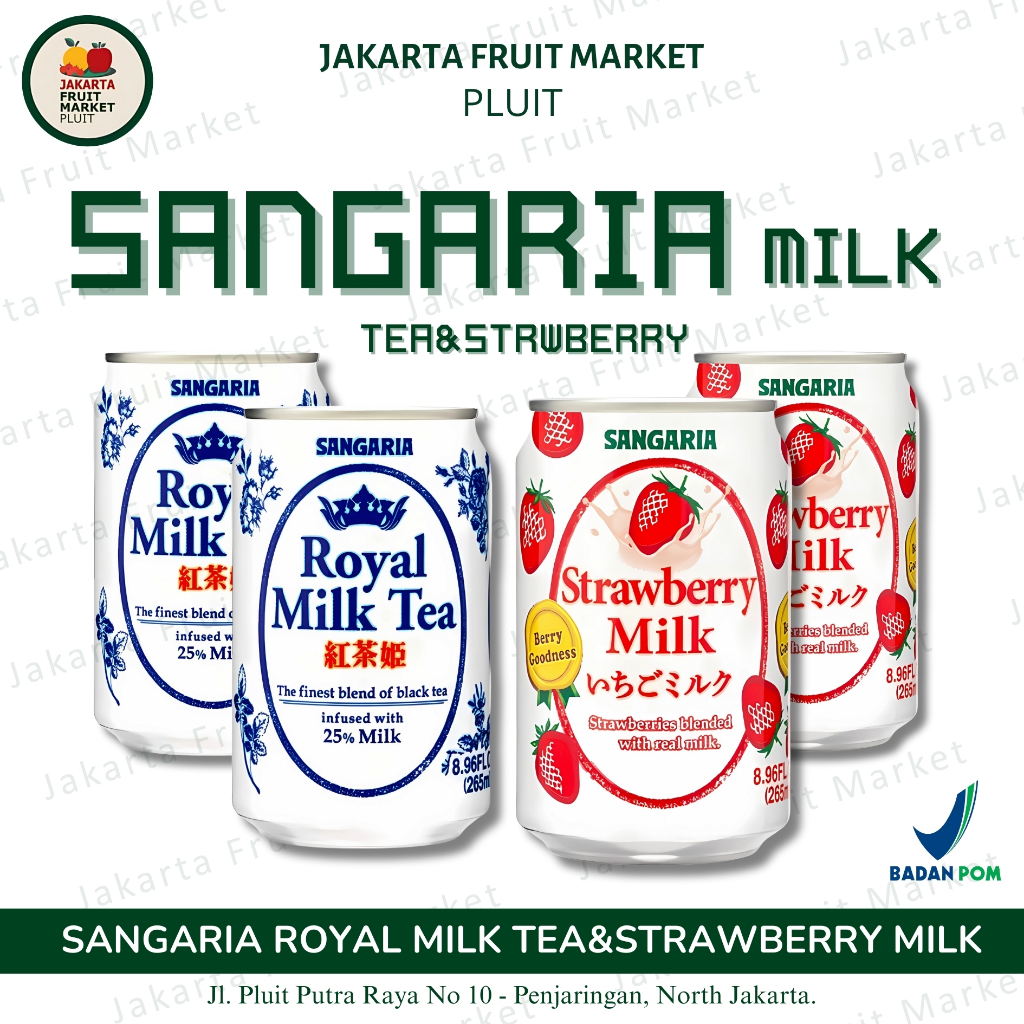 

Sangaria Milk - Royal Milk Tea & Strawberry Milk, Minuman Teh Susu Berkualitas dari Jakarta Fruit Market