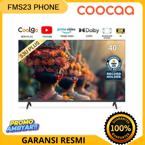 TV COOCAA 40 INCH SMART TV ANDROID TV 40S3Uplus - Garansi Resmi