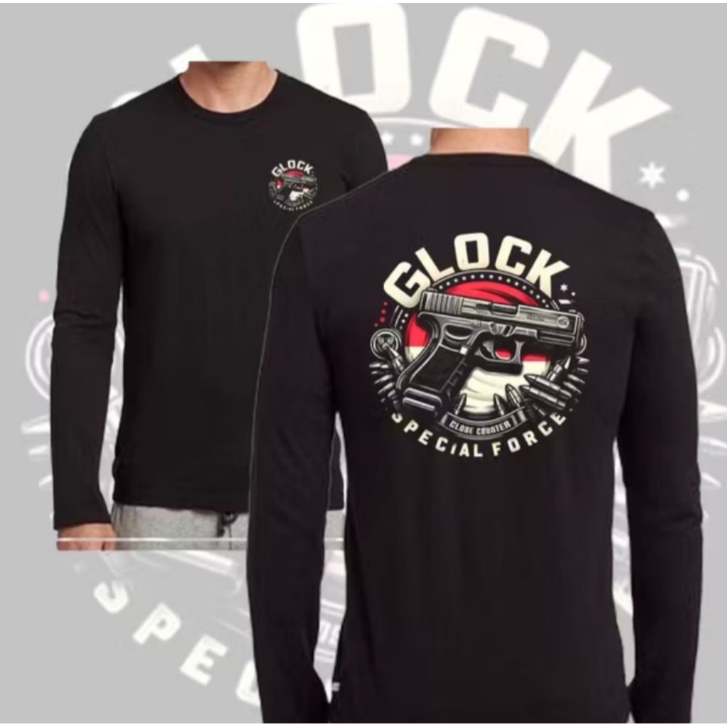 Kaos Distro Lengan Panjang Glock Close Counter Special Forse