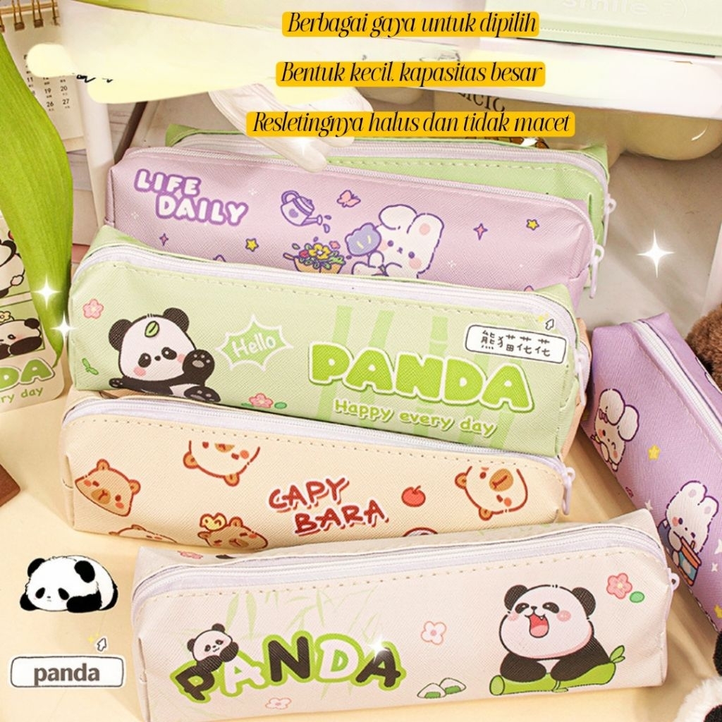

Tempat pensil Alat Tulis Stationery Kain Sleting Motif Lucu Capybara | bunny purple HN-80