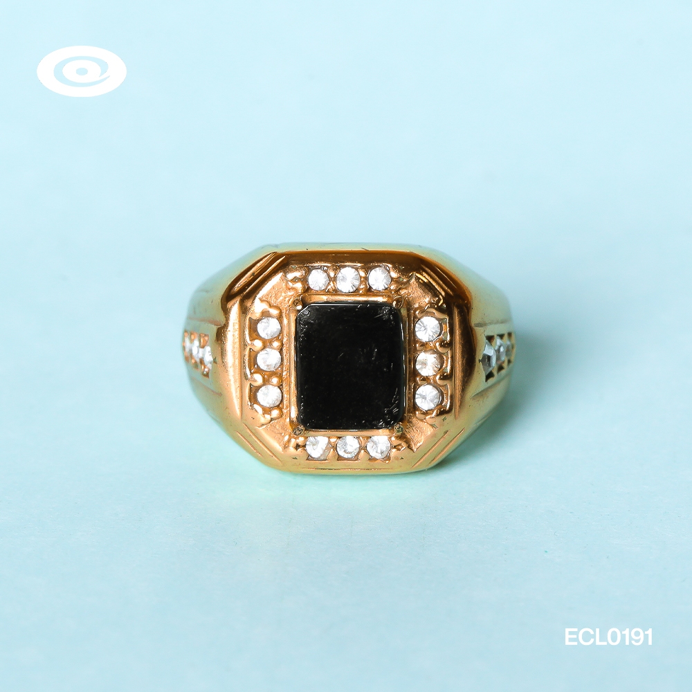 Eka Swasa Mens Cincin Batu Onyx Asli Pria ECL0191OXS