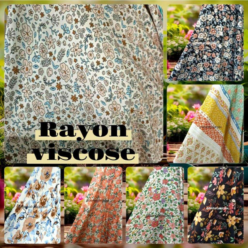 KAIN RAYON VISCOSE MOTIF BUNGA KECIL - KAIN RAYON MOTIF BUNGA KECIL HARGA/0,5M
