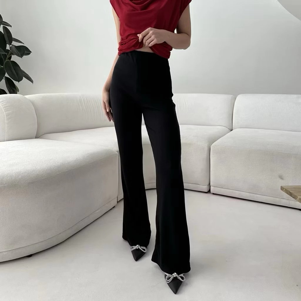 Narae - CUTBRAY Scuba Premium-Flare pants highwaist Celana Cutbray Termurah-Pinggang Karet petite Ju