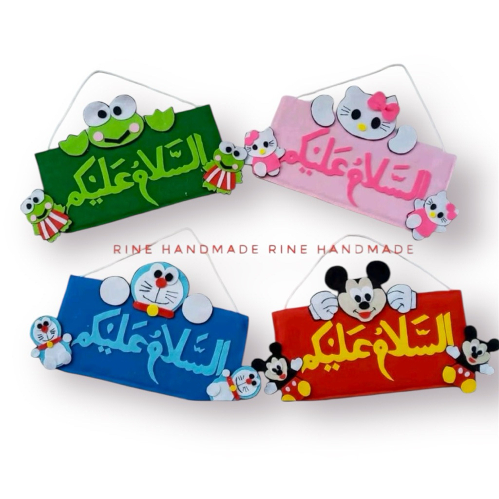 Gantungan pintu assalamualaikum arab karakter bahan flanel