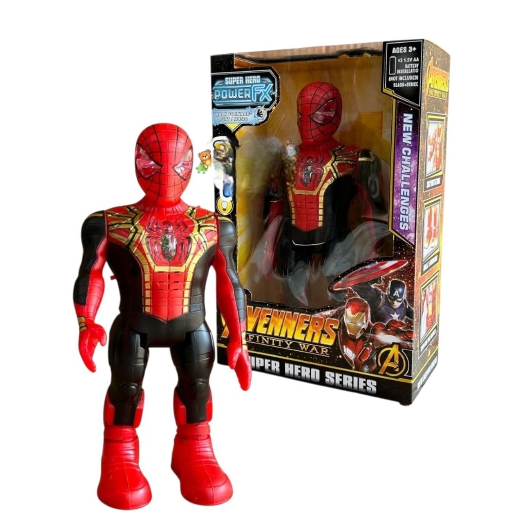 MAINAN ANAK ROBOT SPIDERMAN PAKAI BATERAI BISA BERJALAN MUSIK LAMPU COCOK BUAT KADO ANAK ANAK HARGA 