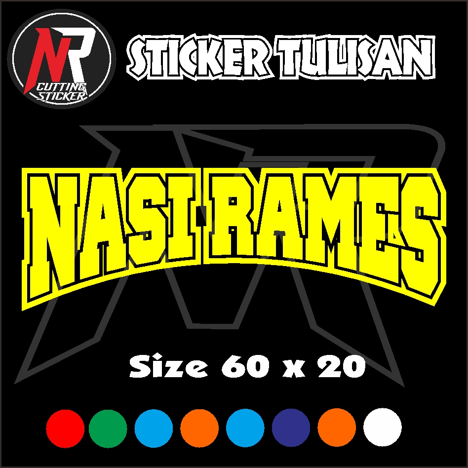 

Sticker Tulsan Nasi rames Size 60 x 20 sticker tempelan untuk nama jualan