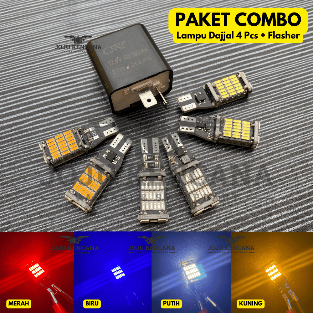 Paket Combo Lampu Sein Dajjal 4 Pcs + Flasher Relay Sen Kedip 45 Led Terang Bagus Semua Motor