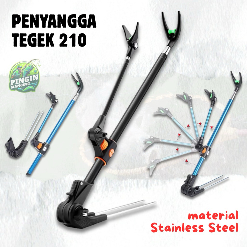 Jagrak Tegek Penyangga Joran Pancing Telescopic 210 Cm Stainless Steel
