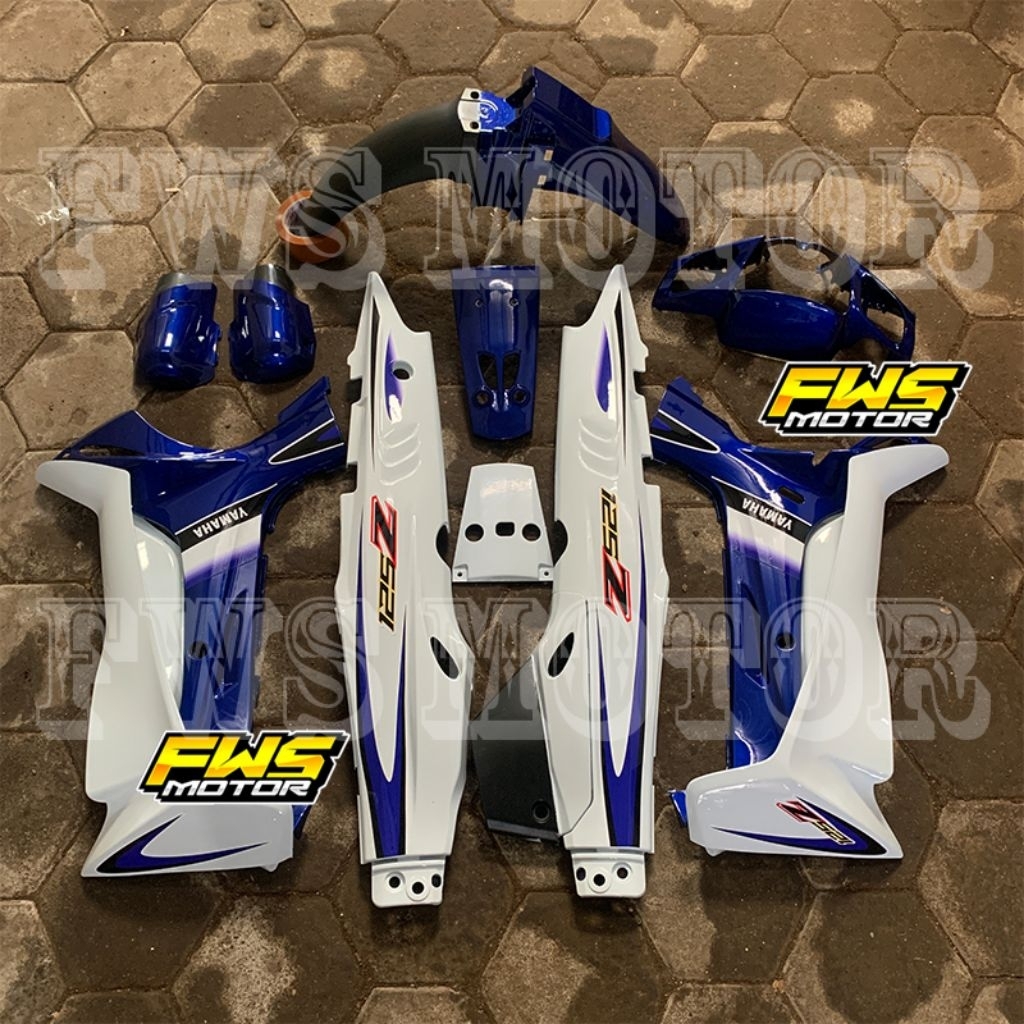 body halus  fullset fizr PNP 125z biru putih fullset fizr PNP 125z biru putih body halus fizr 125z b