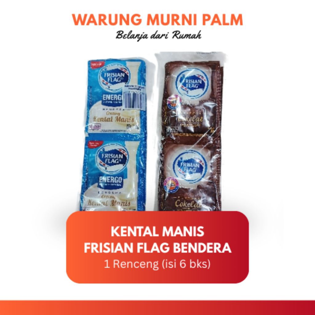 

isi 6 FRISIAN FLAG KENTAL MANIS BENDERA PUTIH COKELAT Sachet 1 renceng