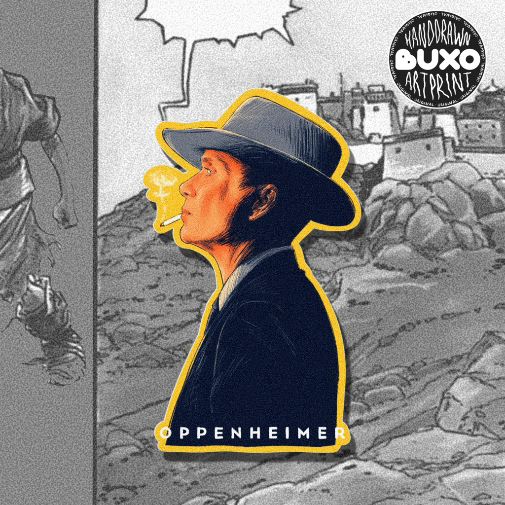 

buxo - OPPENHEIMER vinyl sticker premium waterproof - film movie lucu unik aesthetic y2k aksesoris laptop gadget tumbler helm