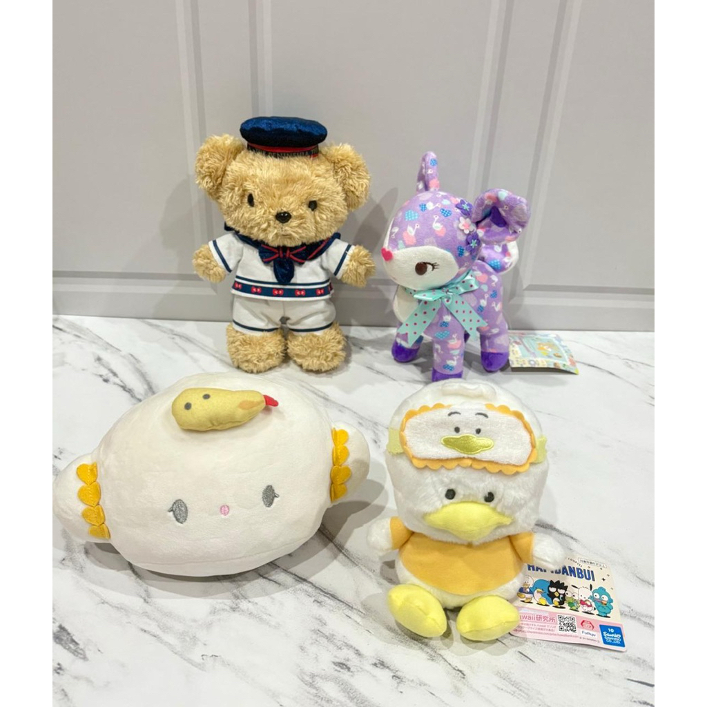 Boneka Plushie RARE The Peninsula Bear x HK, RARE Hummingmint, Cogimyun, & Pekkle Sanrio