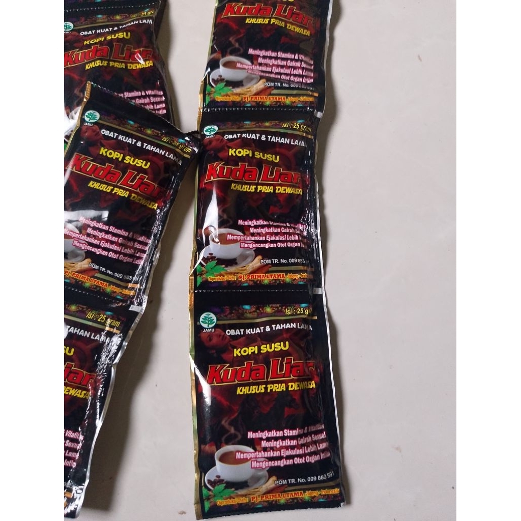 paket hemat 5 sachet kopi susu kuda liar original tahan lama obat kuat