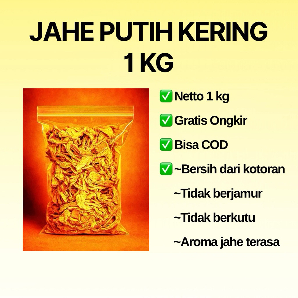 

Jahe Putih Kering 1 Kg