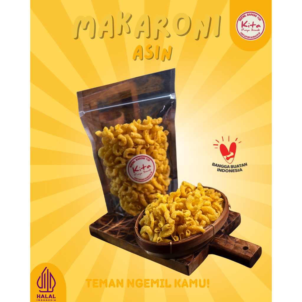 

HALAL MAKARONI KERING ASIN 100g/250g/500g/1kg KITA PUNYA SNACK/SNACK VIRAL/RASA RENYAH,ASIN, GURIH/BUMBU MELIMPAH