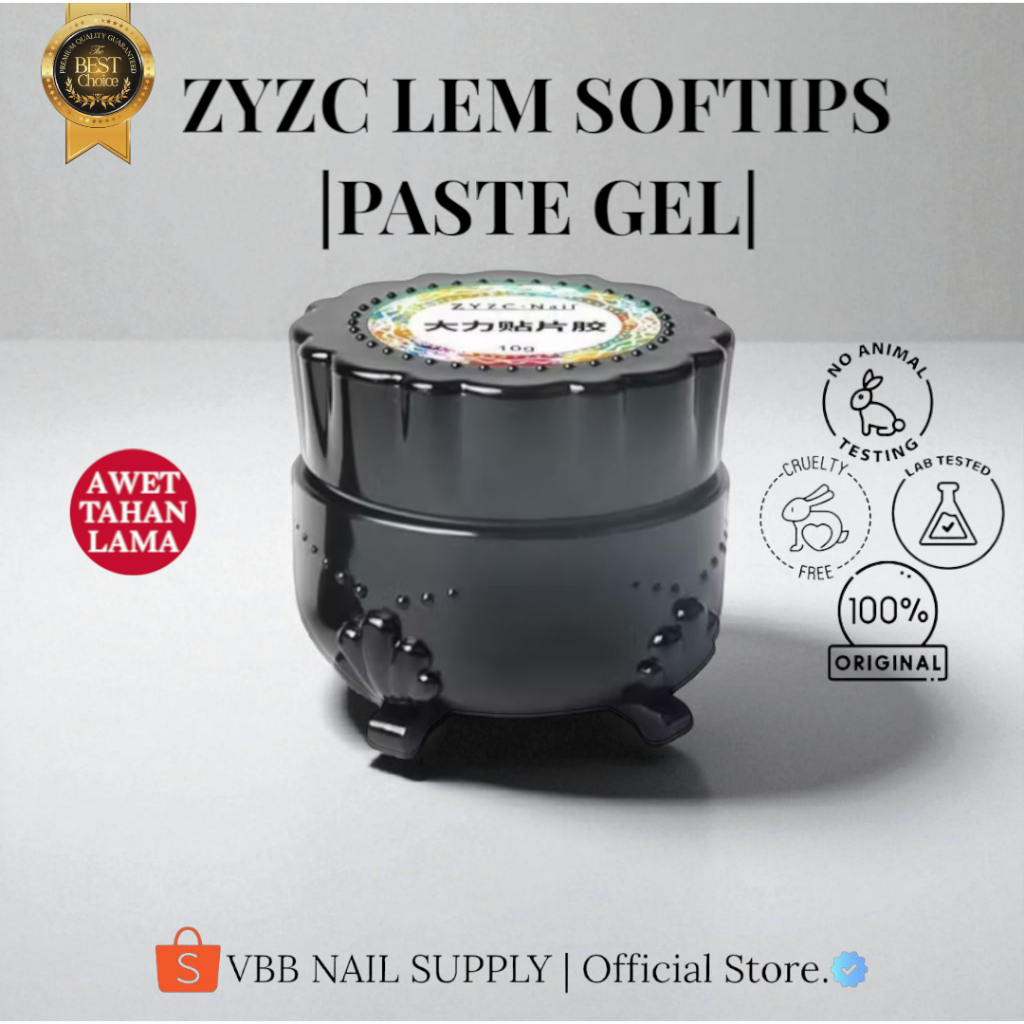 VBB NAIL SUPPLY - Zyzc Lem Softips Zyzc Paste Gel Emboss Gel Lem Softip Awet Tahan Lama Original.