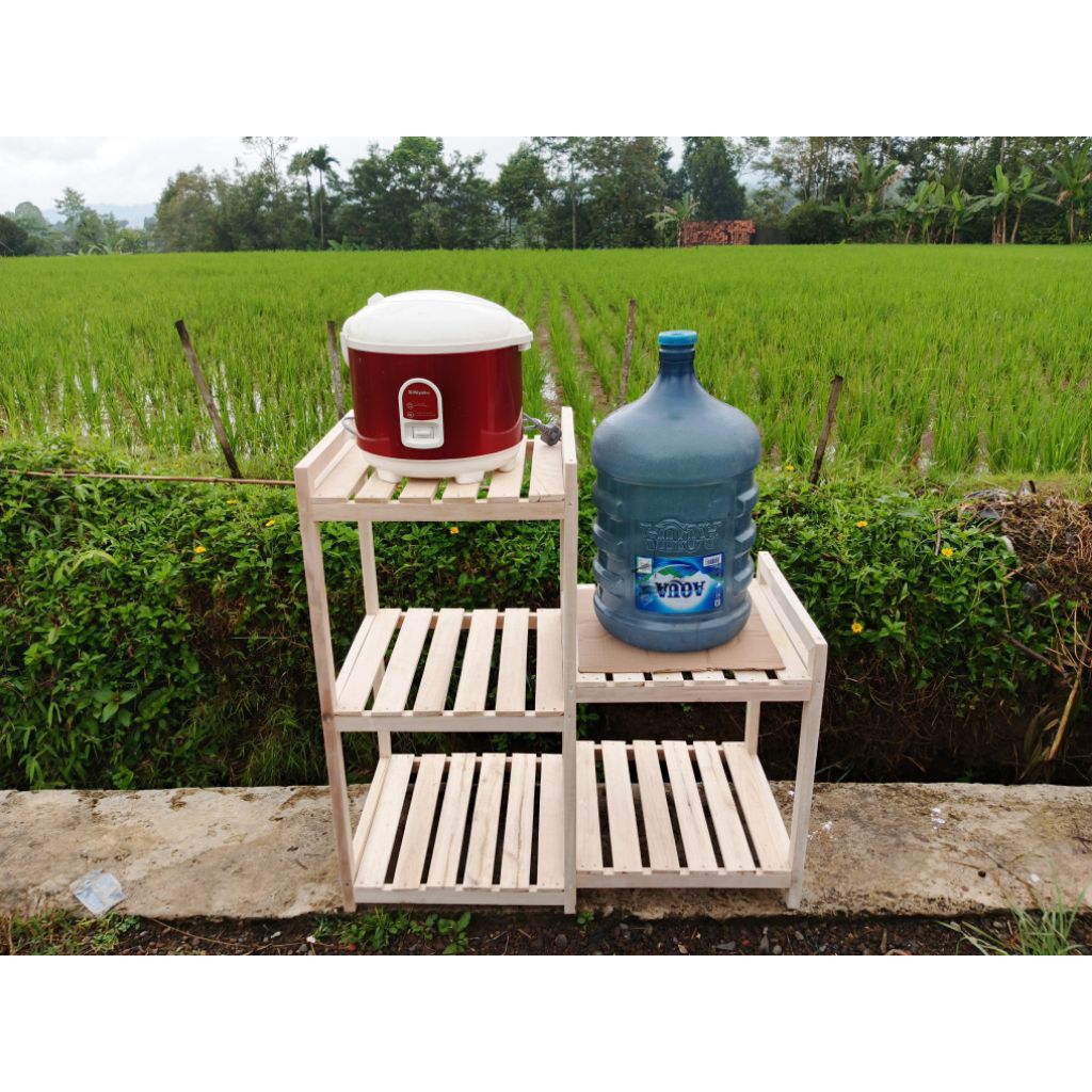 rak lima susun dispenser galon alat" dapur